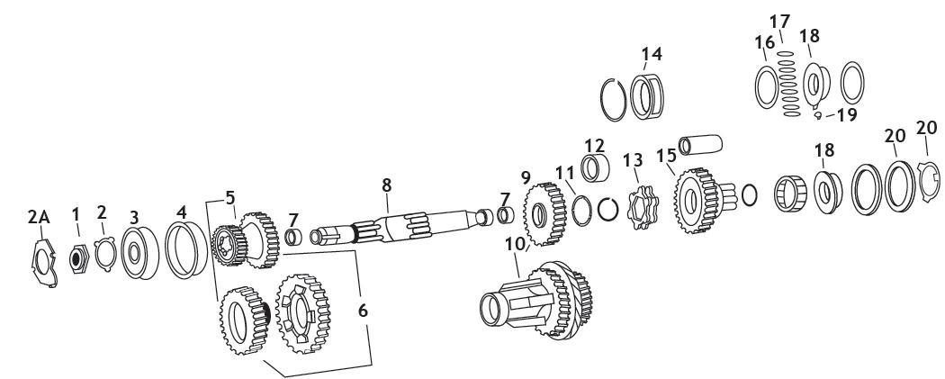 Andrews 1.35:1 3rd Gear Set - Needle Roller Style - Close Ratio (10) Motorcycle Street - 203365