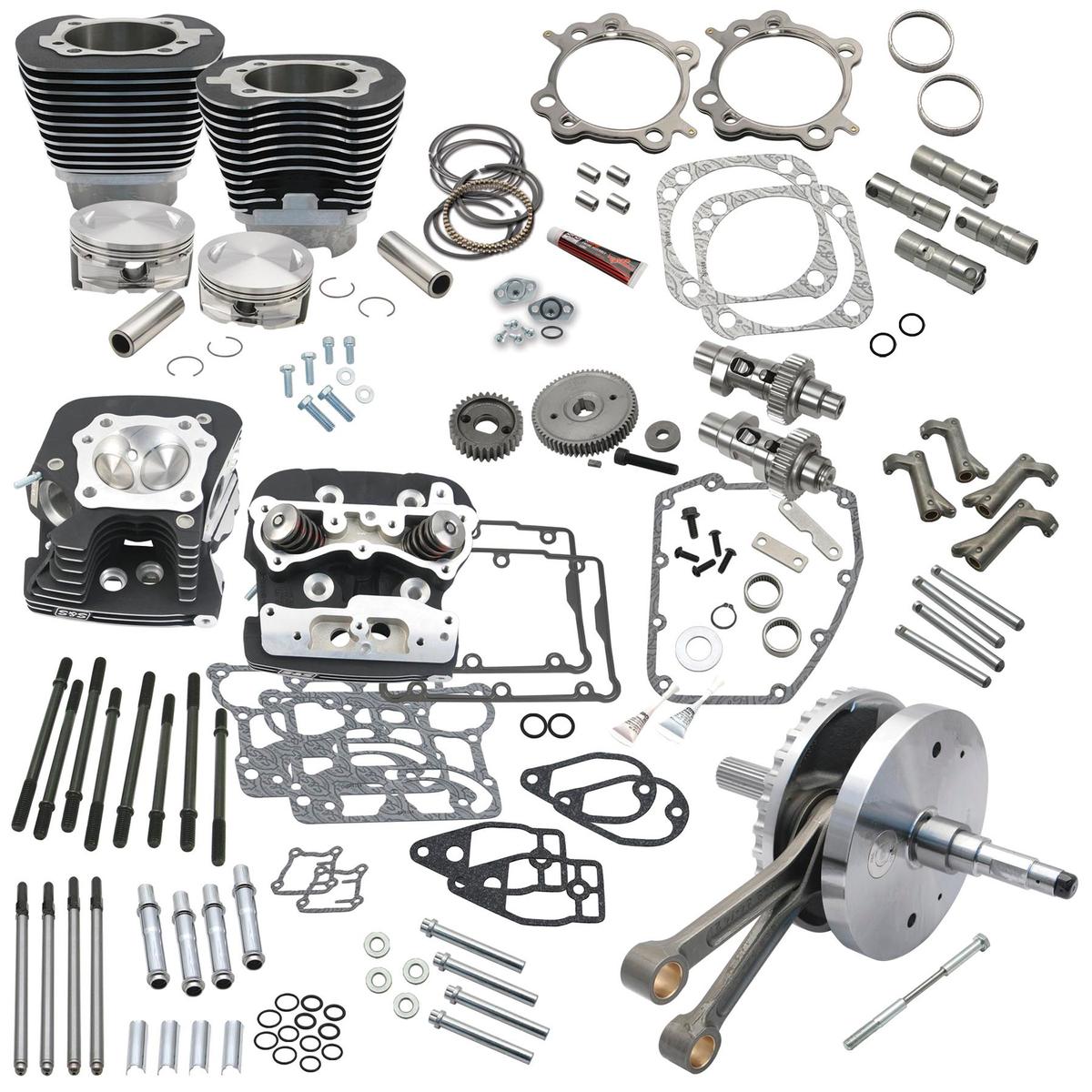 S&S Cycle 124in. Hot Set Up Kits With Heads Motorcycle Street - 900-0568