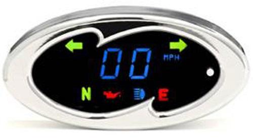 Dakota Digital Gauges Bar Mount Speedo With Indicators, Oval Motorcycle Street - MCL-5100