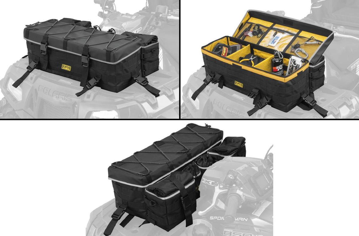 Quadboss Reflective Series Front Rack Bag Black Atv Utv Qb3 002