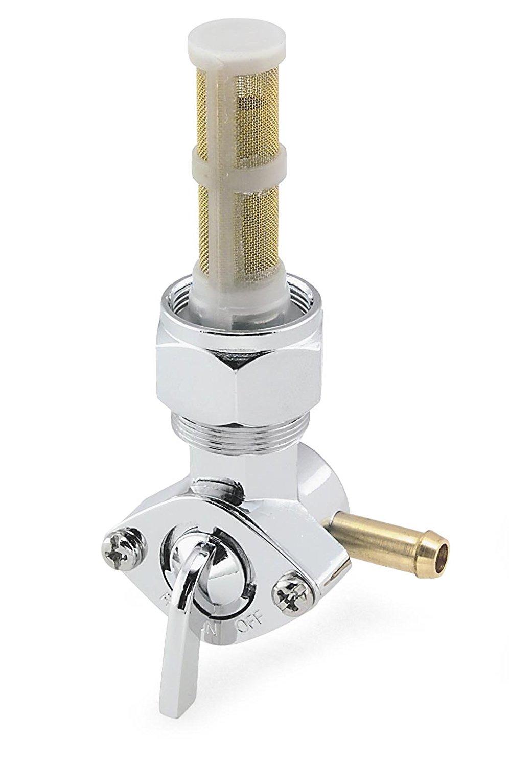 Bulletpruf Chrome Fuel Valve 90 Degree Right Outlet For 1975 To 2006 Models Motorcycle Street - 011413