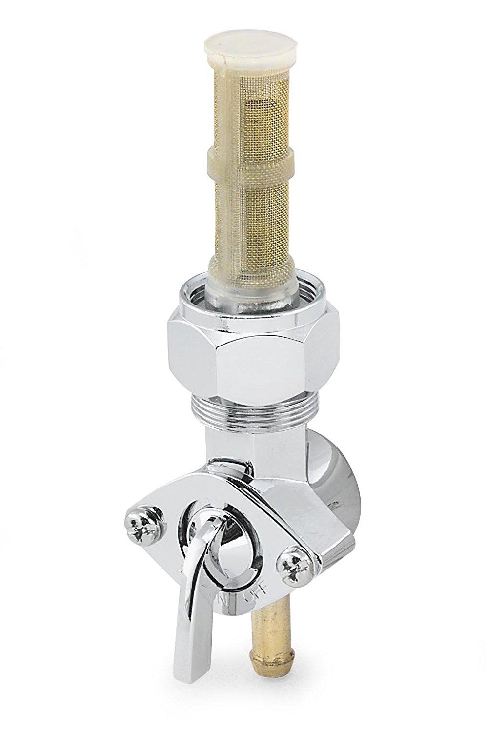 Bulletpruf Chrome Fuel Valve With Straight Outlet For 1975 To 2006 Models Motorcycle Street - 011411