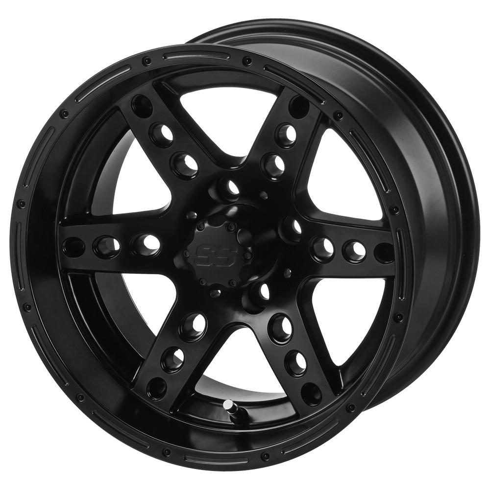LSI Chaos 14X7 Matte Black 3+4 4/4 Golf Cart Wheel