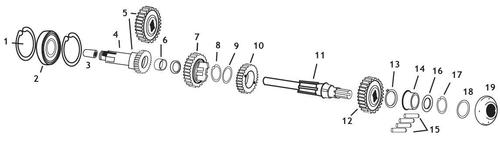 Andrews Mainshaft C Ratio Main Drive Gear Set(5) Motorcycle Street - 254740