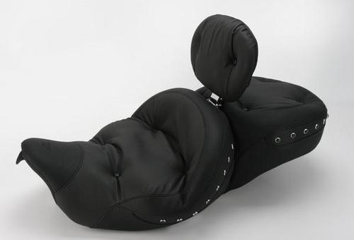 Mustang Regal Studded Super Touring Seat With Driver Backrest - Black Studs Motorcycle Street - 79609