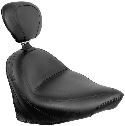 Mustang Wide Touring Solo Seat With Driver Backrest Motorcycle Street - 79384