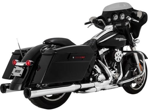 Vance & Hines 4in. Eliminator 400 Slip-On - Chrome With Black End Caps Motorcycle Street - 16706