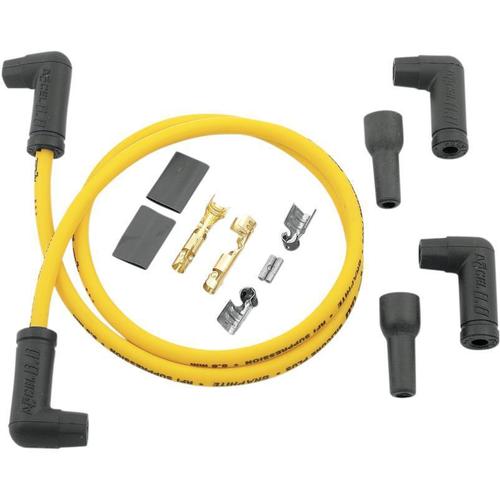 ACCEL Universal 8.8mm Plug Wire Kit - Dual Plug 90 Deg. Ends - Yellow Motorcycle Street - 173082