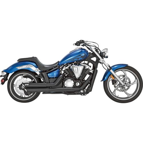 Vance & Hines Twin Slash Staggered Exhaust System - Black Motorcycle Street - 48501