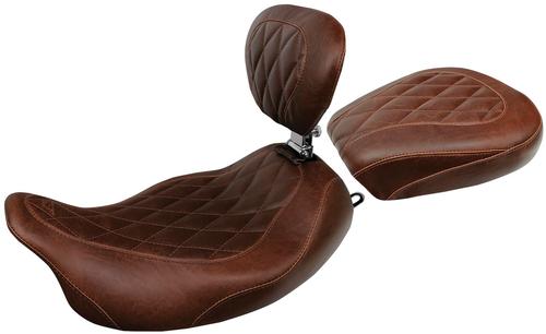 Mustang Wide Tripper Solo Seat With Driver Backrest Motorcycle Street - 79811