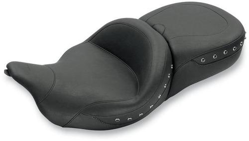 Mustang Super Touring One-Piece Studded Seat With Receiver - Black Studs Motorcycle Street - 79547