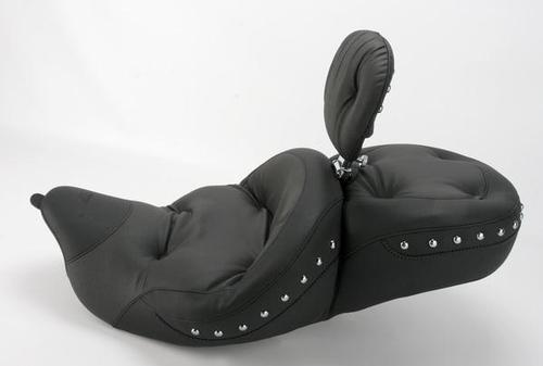 Mustang Regal Studded Super Touring Seat With Driver Backrest - Chrome Studs Motorcycle Street - 79608