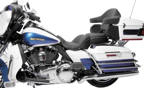 Mustang 1-Piece Lowdown Touring Seat - Chrome Studs Motorcycle Street - 79701