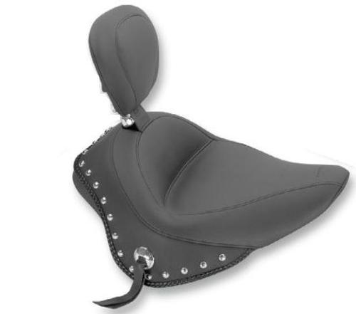 Mustang Wide Solo Front Seat With Removable Backrest - Studded Motorcycle Street - 79740