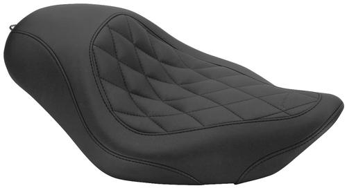 Mustang Wide Tripper Solo Seat - Diamond Stitch - Black Motorcycle Street - 76728