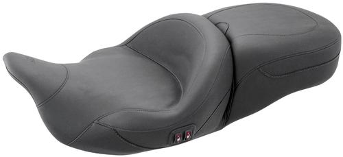 Mustang 1-Piece Heated Touring Seat - Black Pearl Centered Studs Motorcycle Street - 79648