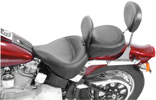 Mustang Wide Touring Vintage Solo Seat With Driver Backrest Motorcycle Street - 79121