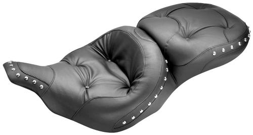 Mustang 1-Piece Ultra Touring Seat - Regal Style - Chrome Studs Motorcycle Street - 75570
