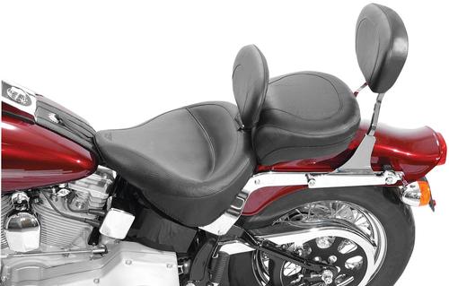 Mustang Wide Touring Vintage Solo Seat With Driver Backrest Motorcycle Street - 79487