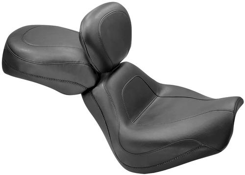 Mustang Wide Touring Vintage Solo Seat With Driver Backrest Motorcycle Street - 79158