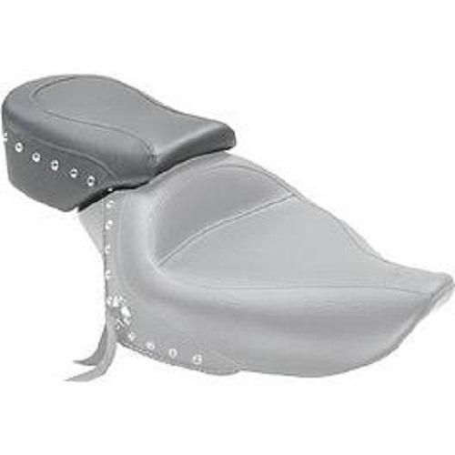 Mustang Wide Rear Solo Seat - Studded Motorcycle Street - 76751