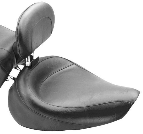 Mustang Wide Touring Vintage Solo Seat With Driver Backrest Motorcycle Street - 79348