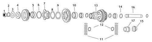 Andrews 1st And 2nd Gear Countershaft Clutch Gear Motorcycle Street - 205120