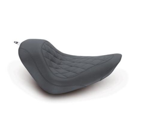 Mustang Wide Tripper Solo Seat - Diamond Stitch - Black Motorcycle Street - 76812