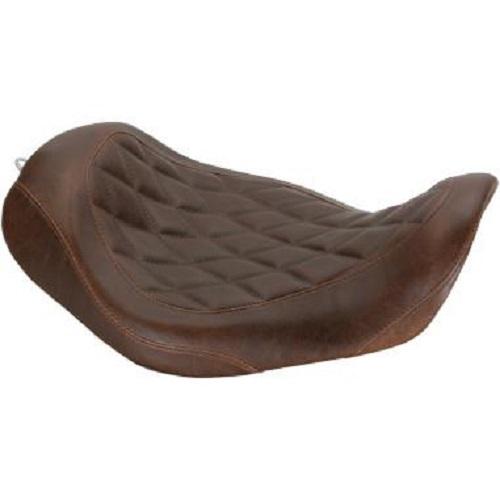 Mustang Wide Tripper Solo Seat - Diamond Stitch - Brown Motorcycle Street - 76706