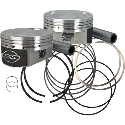 S&S Cycle Forged Piston Kit (Flat Top) For 1250cc Motor - Standard Bore 3.5625in., 10.3:1 Comp Motorcycle Street - 920-0070