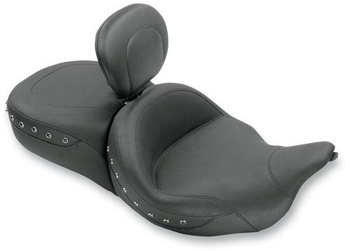 Mustang Super Touring One-Piece Studded Seat With Driver Backrest - Black Studs Motorcycle Street - 79586