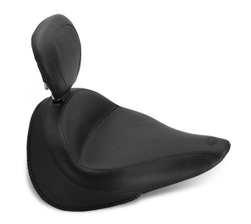 Mustang Wide Touring Solo Seat With Driver Backrest - Vintage Motorcycle Street - 79832