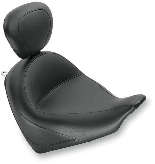 Mustang Wide Touring Solo Seat With Driver Backrest - Vintage Motorcycle Street - 79628
