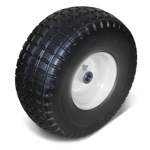 Amerityre Solid Turf 9-3.50-4 Mower White Centered Hub 3.25" HL 5/8" Cage Bearing LD 250lbs