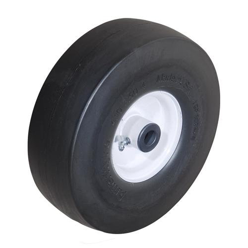 Amerityre Solid Smooth 410/350-4 Hand Truck White Centered Hub 3.25" HL 3/4" Cage Bearing