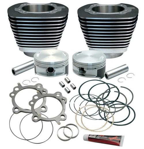 S&S Cycle 3 7/8in. Cylinder/Piston Kit For S&S 106in. Stroker - 10.5:1 Compression - Black Powder-Coat Motorcycle Street - 910-0203