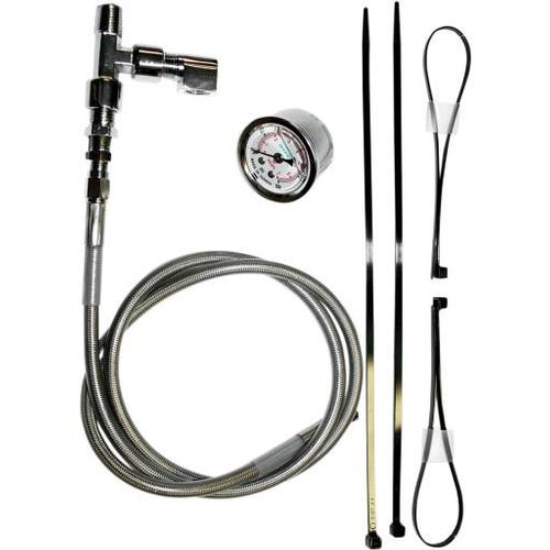 Feuling Remote Oil Pressure Gauge/Line Kit - Stainless/Chrome Motorcycle Street - 9018