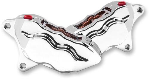 Hawg Halters, Inc. 4 Piston Dual Disc Front Brake Caliper Kit - Chrome Brake Calipers - FKDDCC5018