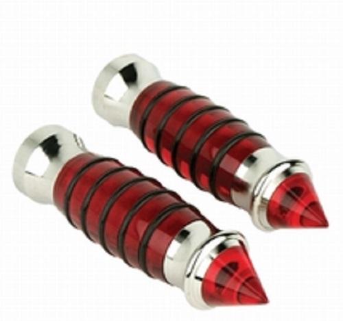 Cateye Customs Aluminum Toe Pegs W/ Red Accents & O-Rings Motorcycle Street - CEPTRR3PR