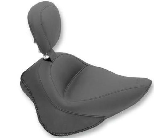 Mustang Wide Touring Solo Seat With Removable Backrest - No Studs Motorcycle Street - 79742