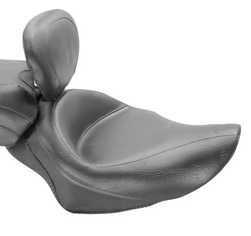 Mustang Wide Touring Vintage Solo Seat With Driver Backrest Motorcycle Street - 79427