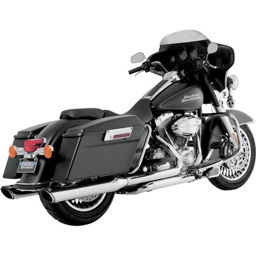 Vance & Hines Twin Slash Round Slip-Ons - Chrome Motorcycle Street - 16763