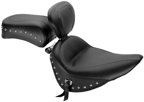Mustang Studded Solo Seat With Driver Backrest Motorcycle Street - 79710