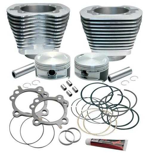 S&S Cycle 3 7/8in. Cylinder/Piston Kit For S&S 106in. Stroker - 10.5:1 Comp- Silver Powder-Coat Motorcycle Street - 910-0199