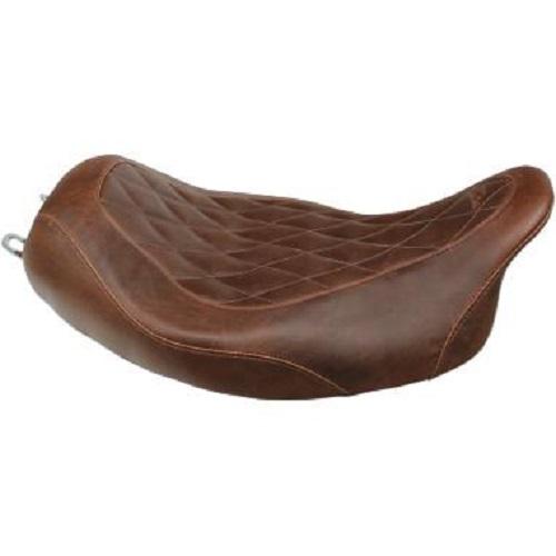 Mustang Wide Tripper Solo Seat - Diamond Stitch - Brown Motorcycle Street - 76722