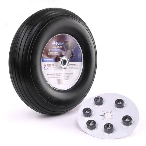 Kenda Flat Free Rib 3.75" Hub And No Bearing 13-6.50-6 Wheel/Tire Assembly Yard - Lawn Tire
