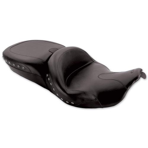 Mustang Summit Fl Touring One-Piece Seat - Black Pearl Center Studs Motorcycle Street - 76862
