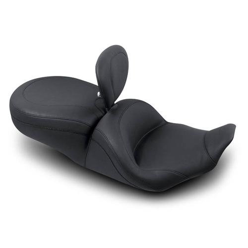 Mustang 1-Piece Lowdown Touring Seat With Driver Backrest - No Studs Motorcycle Street - 79672