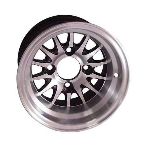 Nivel Medusa 14 Spoke 10X7 Machined And Black 3+4 4/4 2.65 Golf Cart Wheel