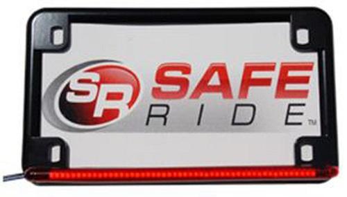 Safe Ride Black Basic License Plate With 6" LED Array Motorcycle Street - SR-LPK-BLACK